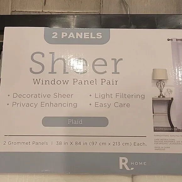 2 panels Sheer Window Panel Pair - Picture 5 of 6